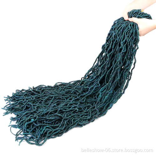 Xin Si wholesale 36 inch  gypsy wavy soft red crochet faux locs crochet with wrapping hair curly end